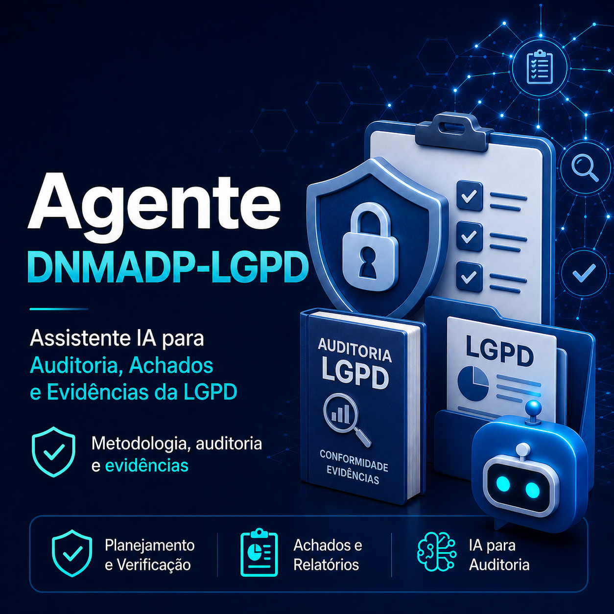 Agente DNMADP-LGPD, assistente IA para auditoria, achados e evidências