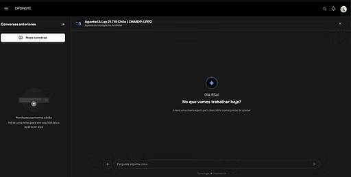 Captura real da interface de chat do Agente IA LPPD Chile