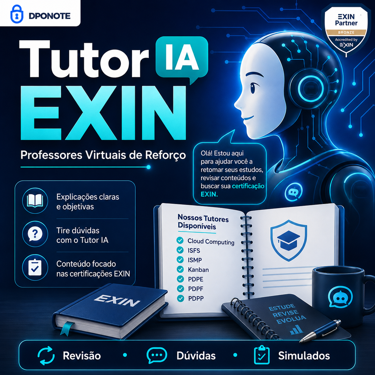 Tutores IA EXIN, professores virtuais de reforço